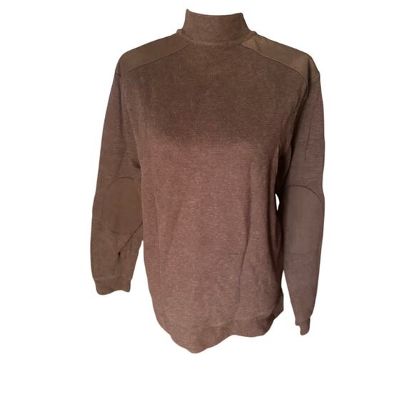 Cremieux Classic Knit Sweater w/ Suede Elbow Patches – Brown - Picture 7 of 10
